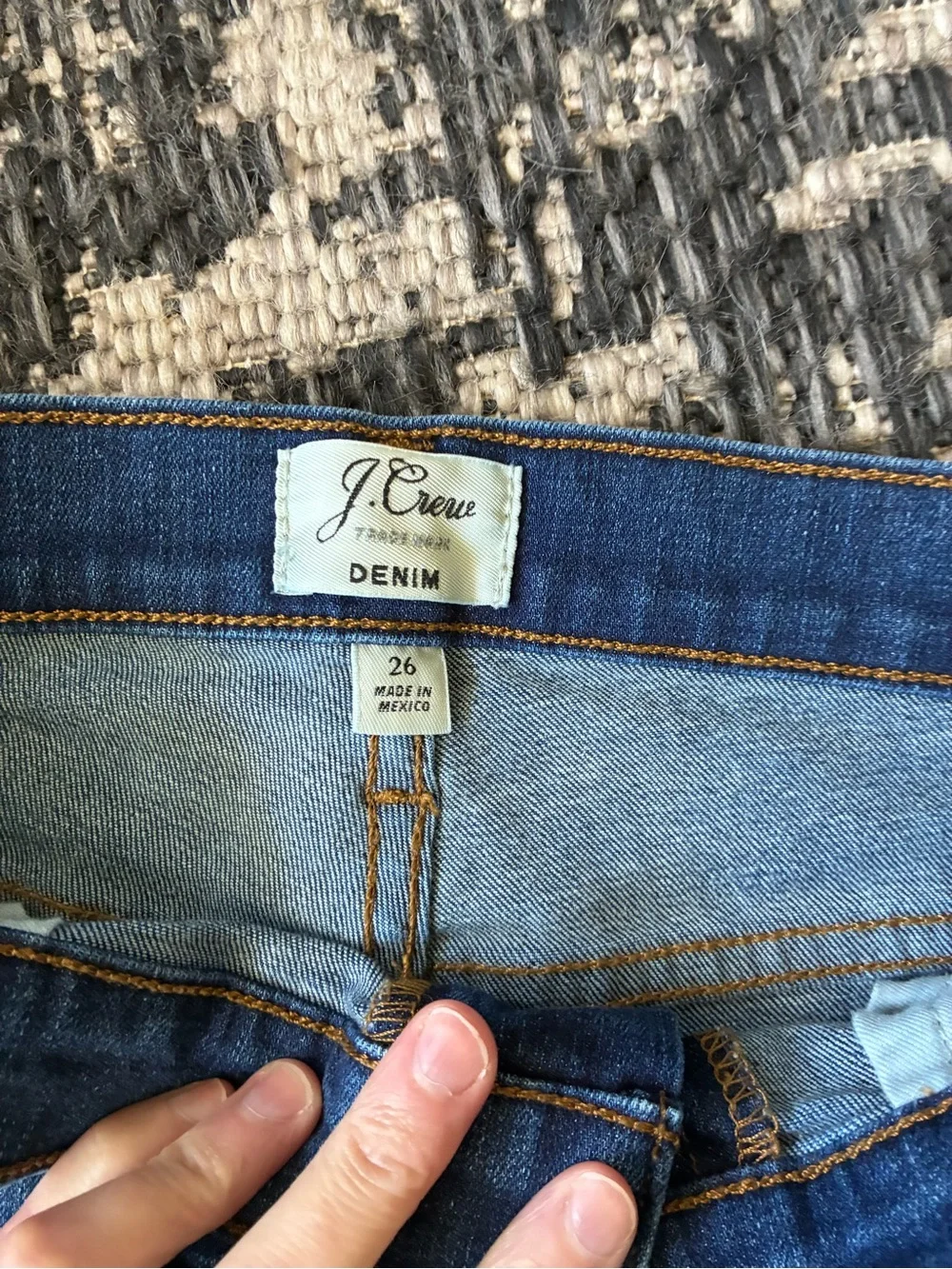J. Crew Distressed Blue Denim Rolled Hem Shorts